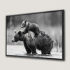 Grizzly Bear and Cub Canvas Print Wildlife Wall Art