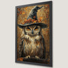 Halloween Owl in Witch Hat Art Poster - Spooky Decor