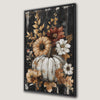 Halloween Pumpkins and Autumn Flowers Canvas Print