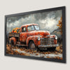 Harvest Pumpkin Truck Art Poster for Autumn Decor