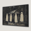 Haunted Cabin in the Forest Ghostly Figures Canvas Print