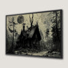 Haunted Cottage in Forest Canvas Print Dark Gothic Art