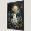 Haunted Forest Art Poster with Ghostly Wildflowers