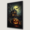 Haunted Mansion and Jack O Lantern Canvas Print