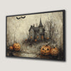 Haunted Mansion Eerie Canvas Print with Jack O Lanterns