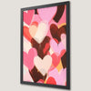 Heart-Filled Pink Art Poster for Romantic Home Decor