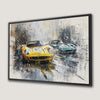 High-Speed Racing Cars Canvas Print for Man Cave