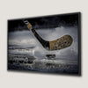 Hockey Stick and Puck Canvas Print Wall Art