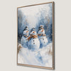 Holiday Snowman Trio Watercolor Canvas Print