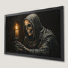 Hooded Skeleton with Candle Art Poster - Spooky Halloween Decor