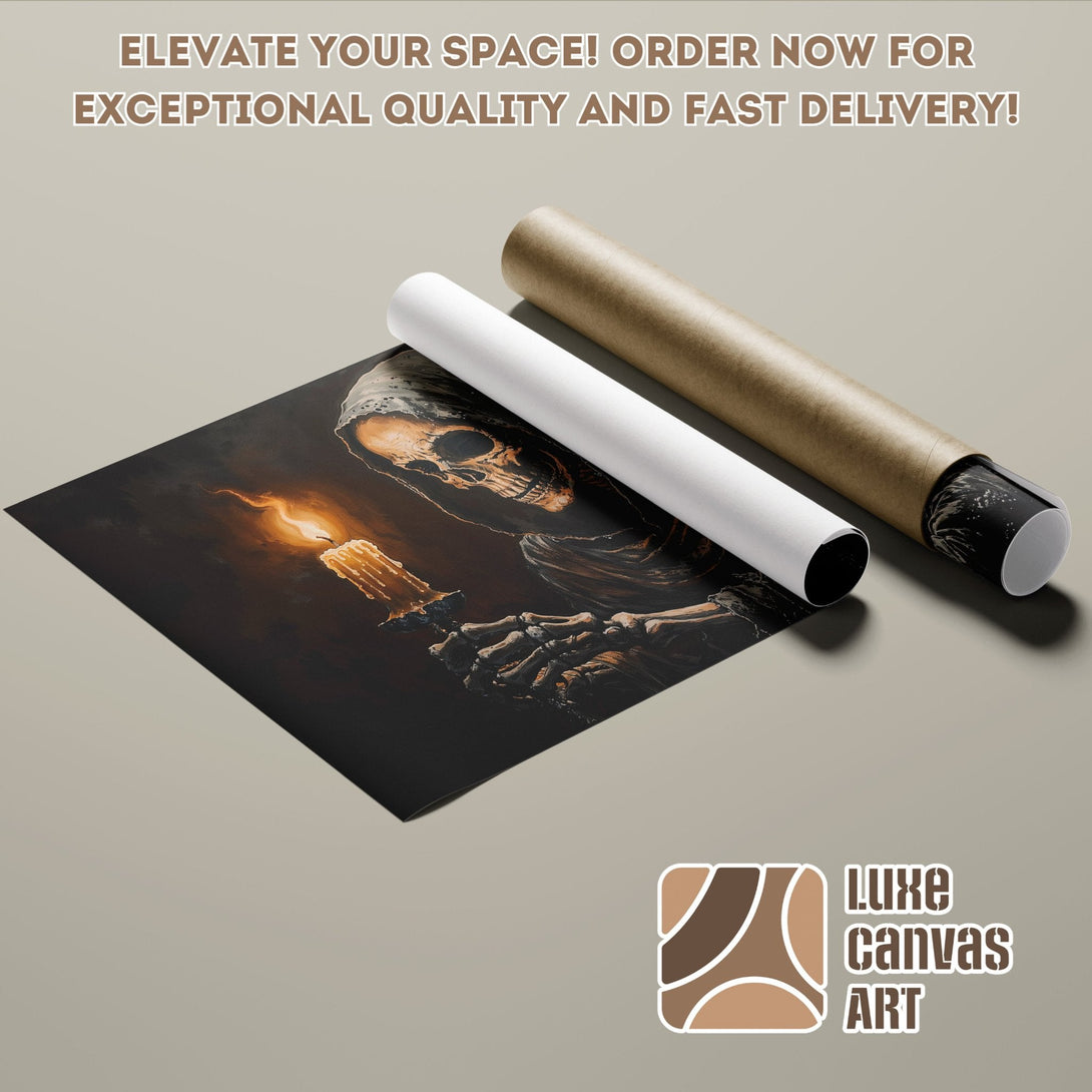 Poster Roll featuring a Grim Reaper with warm color palette. Order your art today!