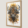 Horned Bull Art Poster - Boho Chic Wall Decor