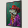 Iguana Cowboy Art Poster - Western Wall Decor