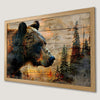 Intense Bear Portrait Art Poster - Rustic Farmhouse Decor
