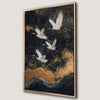 Japanese Cranes Luxury Canvas Print with Framed Art