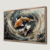 Japanese Koi Fish Painting Canvas Print with Framed Art