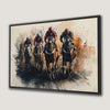 Jockeys Horse Race Painting Canvas Print Wall Art