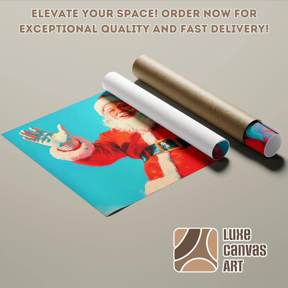 Santa Claus Poster Roll in vibrant colors, perfect for Christmas decor. Order now!