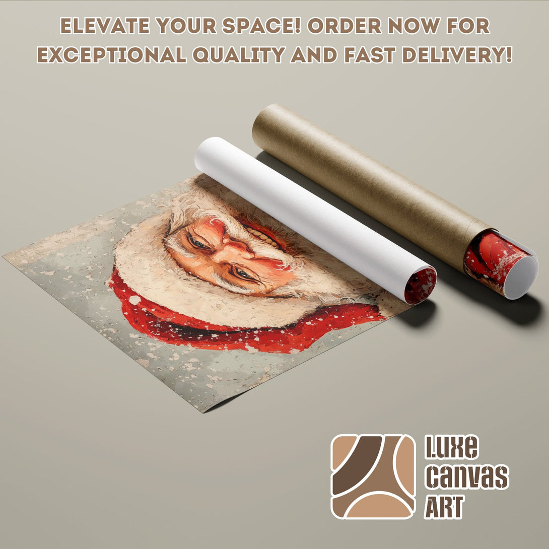 Santa Claus Poster Roll art print in a warm color palette. Elevate your space with this unique wall art.