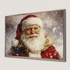 Jolly Santa Claus Snowfall Canvas Print Festive Decor