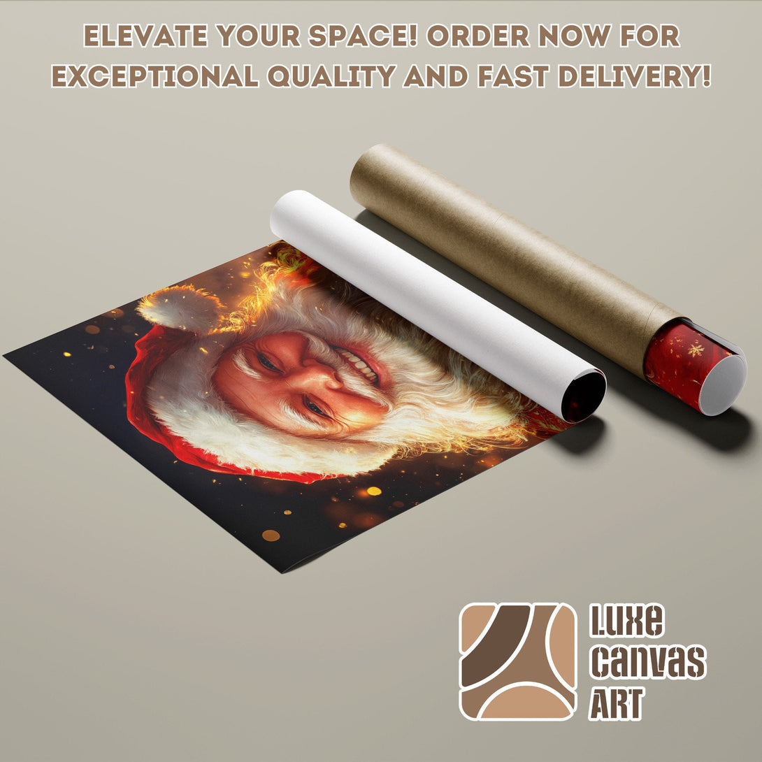 Santa Claus Poster Roll, vibrant colors, perfect for holiday decor. Order now for fast delivery!