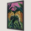 Jungle Leopard Art Poster with Tropical Greenery