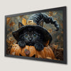 Kitten in Witch Hat Art Poster - Halloween Wall Decor