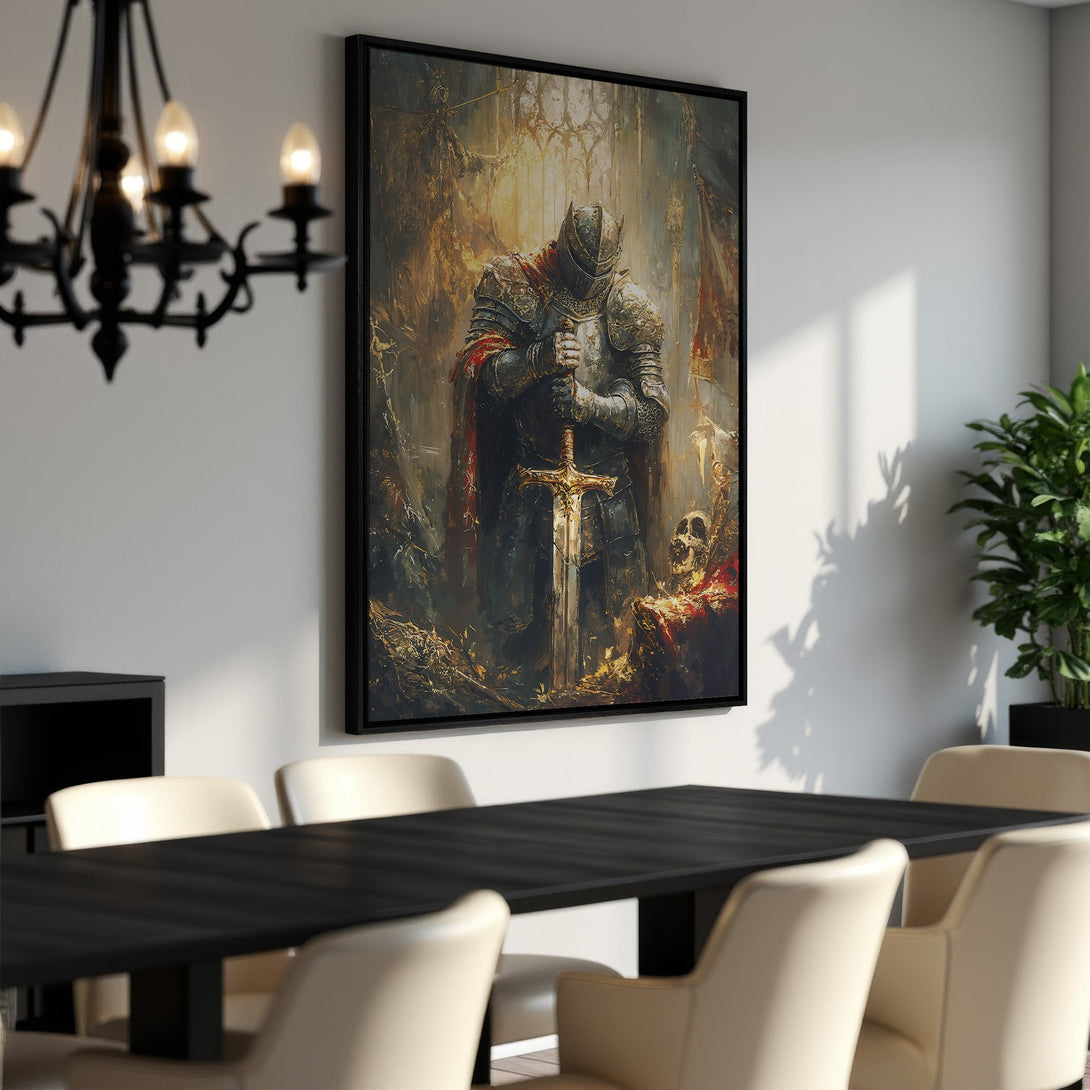 Framed Wall Art featuring a floral still life with roses and books, in a dark, moody color palette. Perfect for adding elegance to any space.