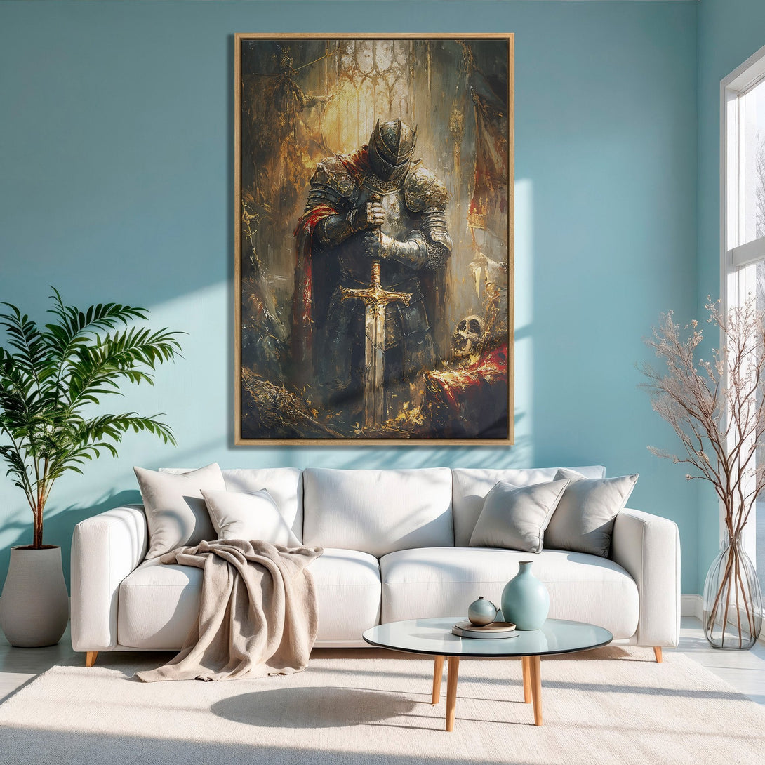 Framed Wall Art featuring a floral still life with roses and books in a vintage style. Warm earth tones and a dark background. Perfect for Halloween decor.