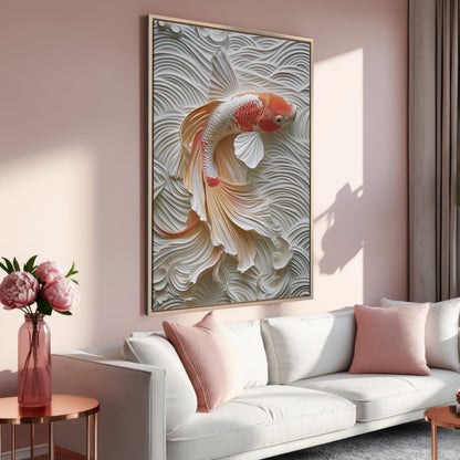 Koi Fish Art Canvas Print Asian Inspired Wall Decor