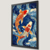 Koi Fish in Waves Art Poster - Serene Aquatic Decor