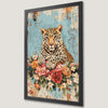 Leopard and Floral Art Poster: A Burst of Color for Your Walls
