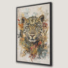 Leopard Floral Art Framed Canvas Print for Pink Decor