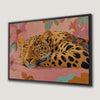 Leopard Floral Art Vibrant Pink Canvas Print Boho Chic