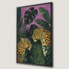 Leopard in Lush Tropical Jungle Framed Canvas Print