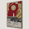 Lighthouse and Red Gold Seascape Canvas Print Art