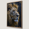 Lion's Intense Stare Canvas Print Animal Oil Painting