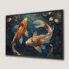 Lively Pond Koi Fish Canvas Print Abstract Wall Art