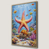 Lively Underwater Scene with Starfish Canvas Print Framed