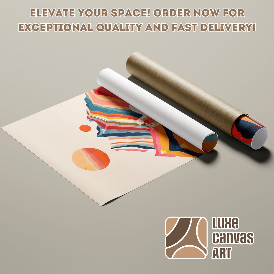 Abstract art poster roll with warm color palette. Elevate your space! Order your poster today!