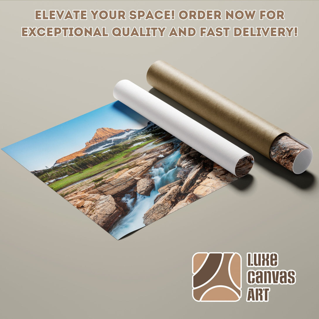 Mountain landscape Poster Roll, natural style, earth tones. Elevate your space!
