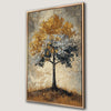 Lonely Autumn Tree Canvas Print Golden and Gray Foliage