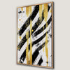 Luxury Abstract Black and White Canvas Print with Golden Accents