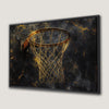 Luxury Basketball Hoop Gold Framed Canvas Print