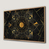 Luxury Black and Gold Geometric Art Canvas Print for Bedroom