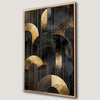 Luxury Black Art Gold Lines Canvas Print for Entryway
