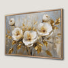 Luxury White Flowers with Gold Leaves Canvas Print