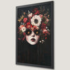 Macabre Flower Head Woman Art Poster for Dark Academia Decor
