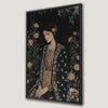 Macabre Woman Garden Canvas Print with White Roses
