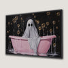 Magic Ghost in Pink Bathtub Canvas Print Artwork Gothic Horror
